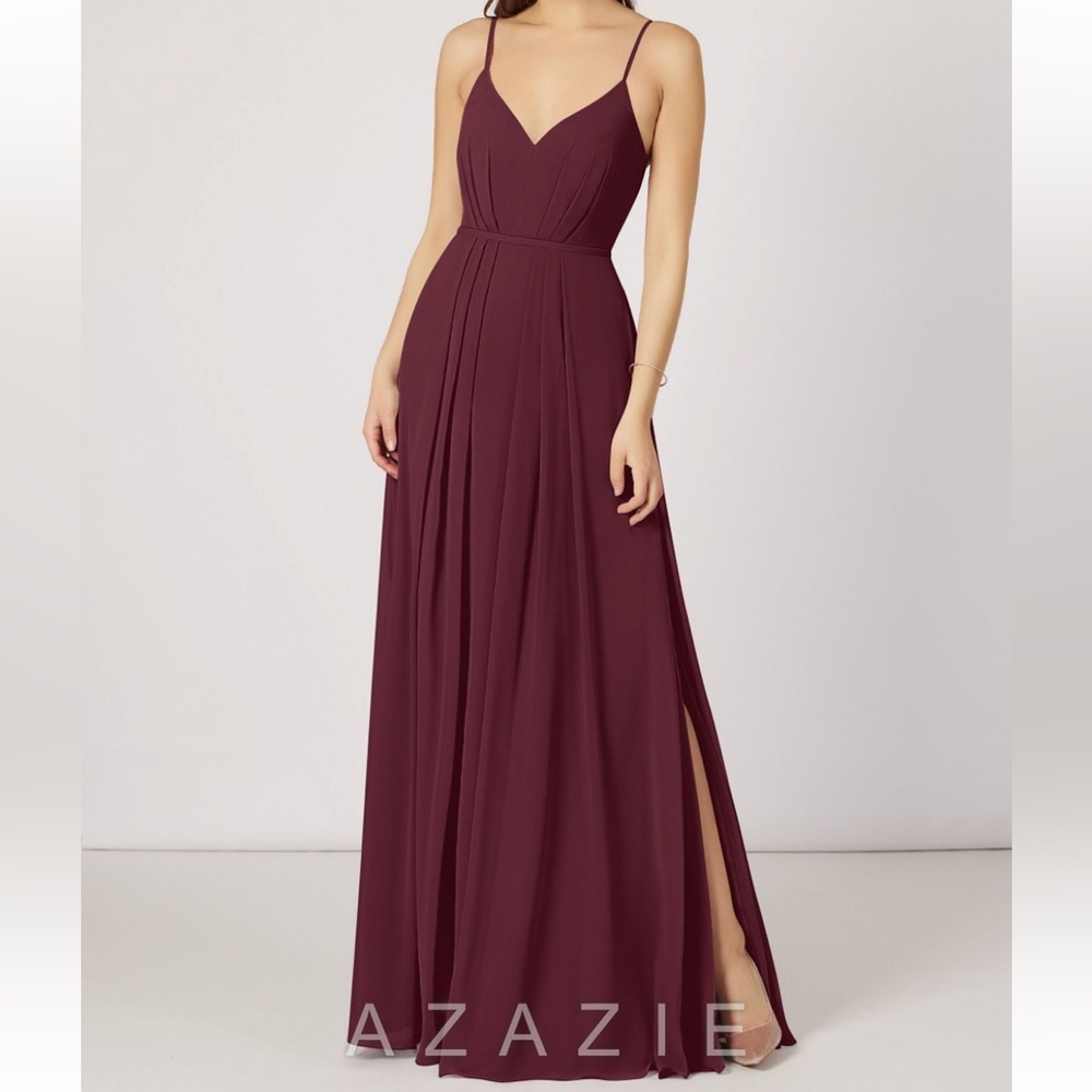 Cabernet Red Long Azazie Everest Dress